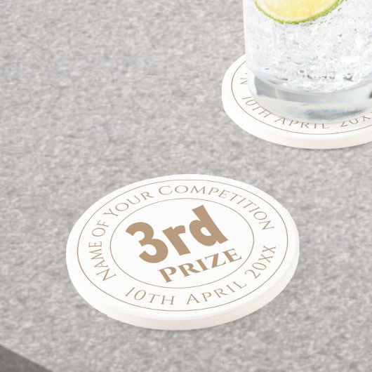 Trofee Award Coaster voor 3e Prijs Competitie Zandsteen Onderzetter