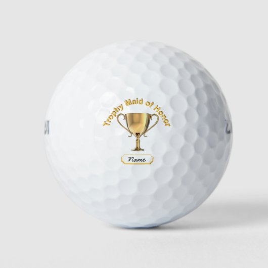 Trofee Beker voor een 'Bruidsmeisje'. Golfballen (Voorkant)