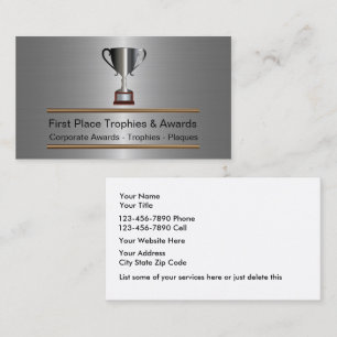 Trofee en awards Visitekaartjes