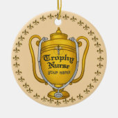 Trofee verpleegster keramisch ornament (Voorkant)