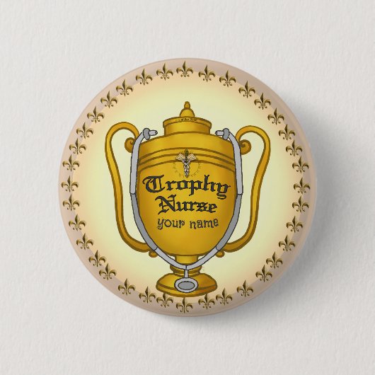 Trofee verpleegster ronde button 5,7 cm (Voorkant)