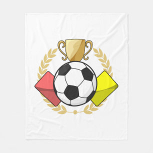 Trofee voor rode en gele voetbal fleece deken