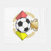 Trofee voor rode en gele voetbal fleece deken (Voorkant (Horizontaal))
