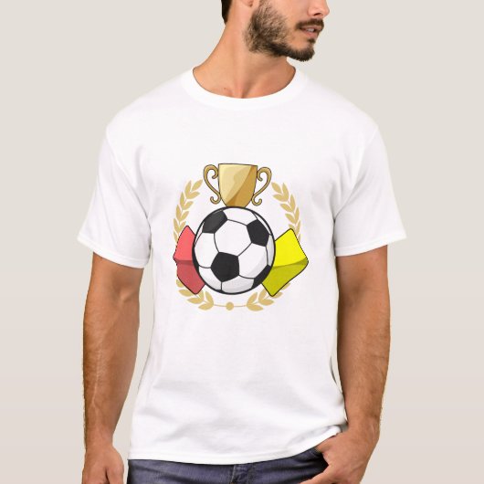 Trofee voor rode en gele voetbal t-shirt (Voorkant)