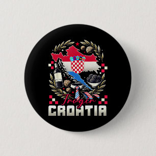 Trogir Kroatië Souvenir Kroatische Vlag Kaart  Ronde Button 5,7 Cm
