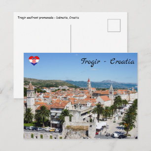 Trogir waterfront promenade - Dalmatië, Kroatië Briefkaart