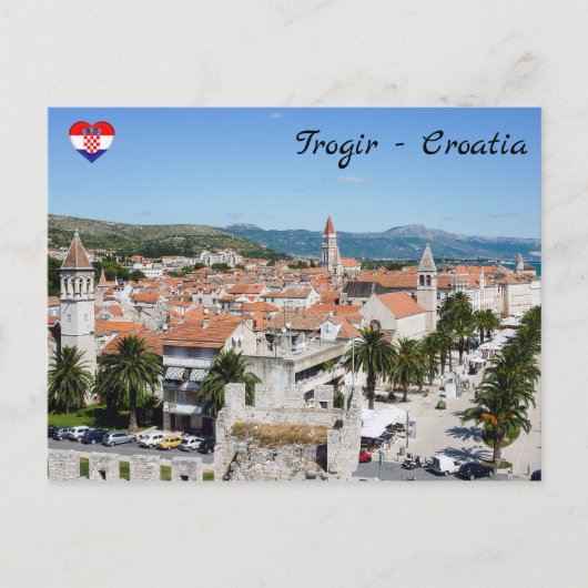 Trogir waterfront promenade - Dalmatië, Kroatië Briefkaart (Voorkant)