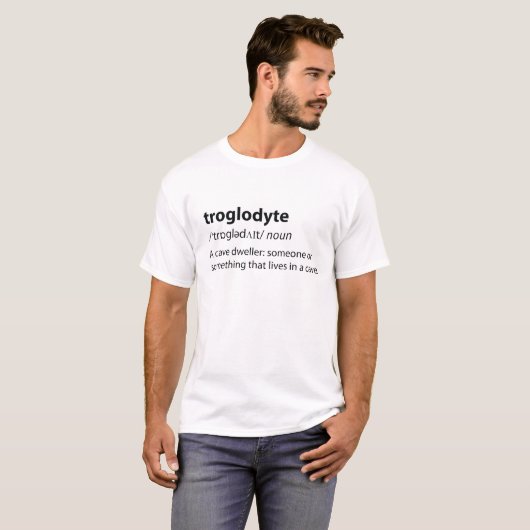 Troglodyte - Funny Cave Dweller Caver Speleology T-shirt (Voorkant volledig)