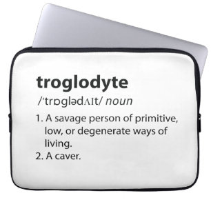 Troglodyte - Funny Definition Caving Speleology Laptop Sleeve