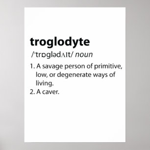 Troglodyte - Funny Definition Caving Speleology Poster