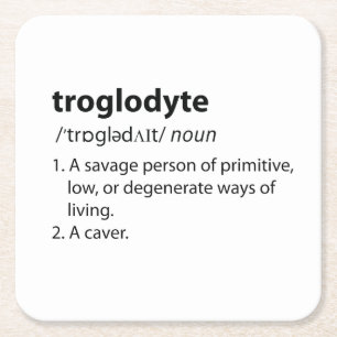 Troglodyte - Funny Definition Caving Speleology Vierkante Kartonnen Onderzetter