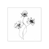 Troi van bloemen, hand getekende kunst 	rubberstempel (Afrduk)