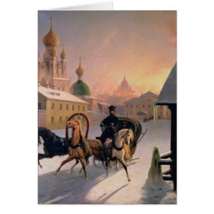 Troïka sur la rue à St Petersburg, 1850s