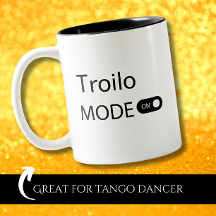 Troilo-modus aan grappige Tanguero Tango Danser Tweekleurige Koffiemok