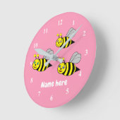 Trois abeilles sur une horloge murale acrylique ro (Angle)