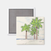 TROIS aimants PALMS (carré) (Recto/Verso)