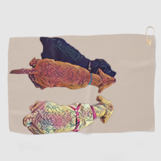 Trois amigos serviette de golf (Horizontal)