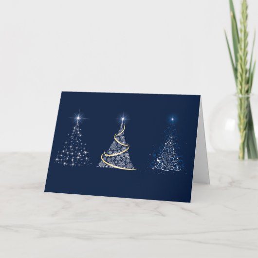 Trois arbres de Noël Carte de Noël (Devant)