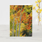 Trois aspects en automne, carte de voeux vierge (Fleur jaune)