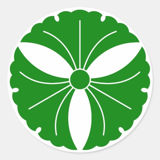 Trois autocollants ronds classiques feuille ginkgo (Devant)