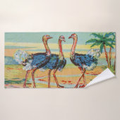 Trois Autruches  (Serviette de bain)