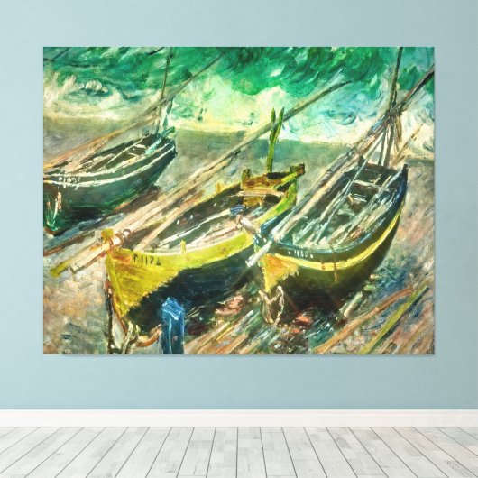 Trois bateaux. Claude Monet. Impression étirée (Insitu (Plancher de Bois))