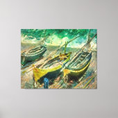 Trois bateaux. Claude Monet. Impression étirée (Recto)