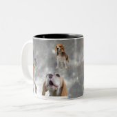 Trois beagles hurlant à la tasse de lune (Devant gauche)