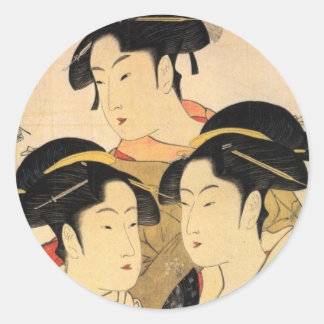 Trois Beautés connues Sticker d'art japonais