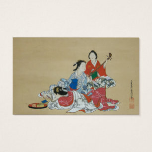 Trois belles dames japonaises en kimono