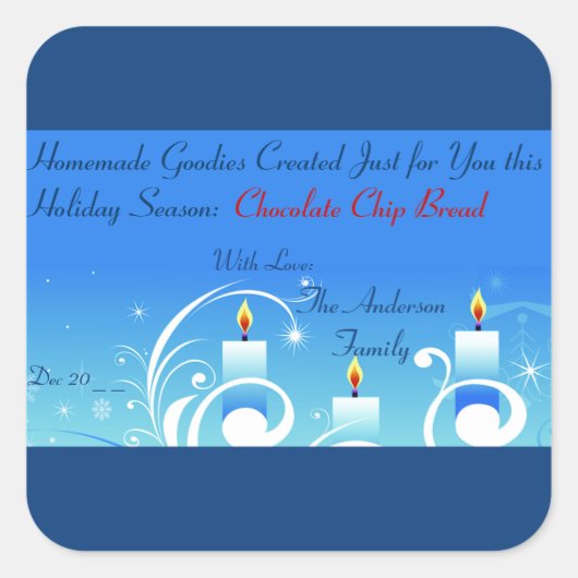 Trois bougies maison cadeau Étiquette de vacances (Devant)