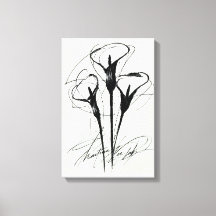 Trois Callas en Ligne | Toile Botanique Minimalist