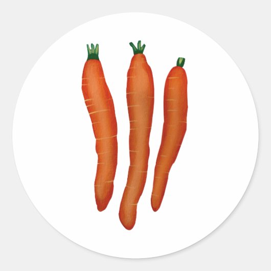 Trois carottes peintes sur des autocollants (Devant)
