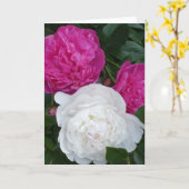 Trois carte pour notes de pivoines (Fleur jaune)