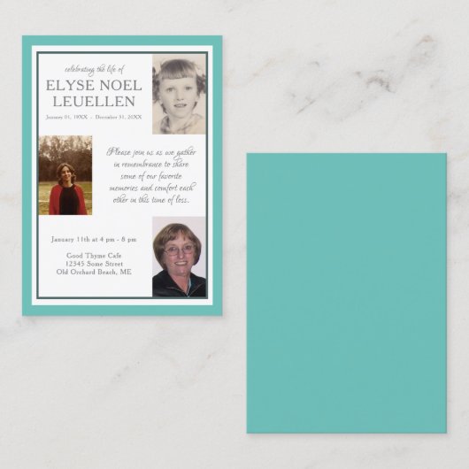 trois cartes commémoratives (Devant / Derrière)