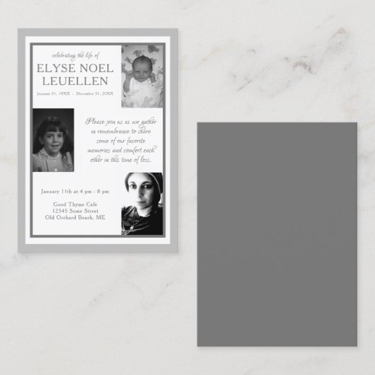 trois cartes commémoratives (Devant / Derrière)