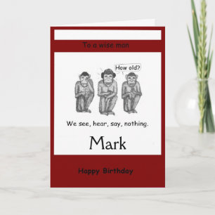 Trois cartes d'Anniversaire Sage, Moderne, Singes
