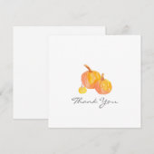 Trois Cartes de remerciements Citrouille (Devant / Derrière)