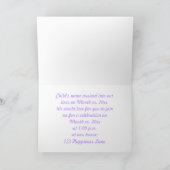 Trois cartes Faire-part d'adoption de fleurs viole (Intérieur)
