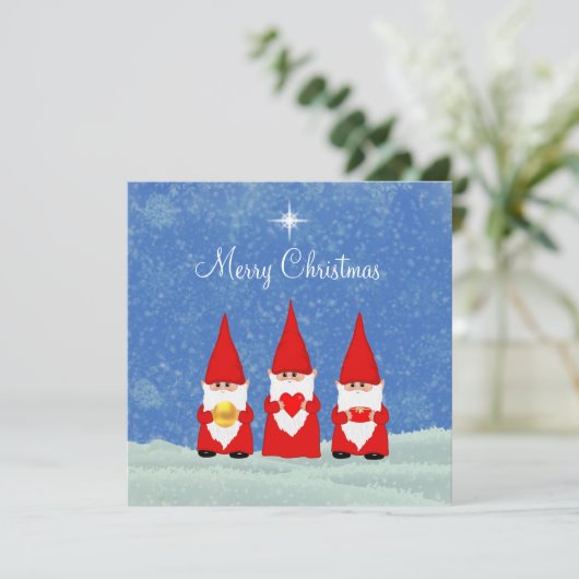 Trois cartes Gnomes de Noël (Debout devant)
