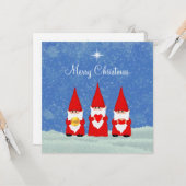 Trois cartes Gnomes de Noël (Devant/Arrière en situation)
