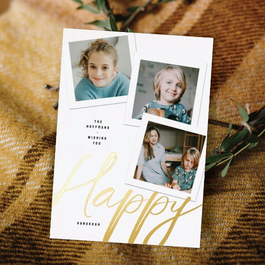TROIS CARTES HANOUKKA FOIL PHOTO