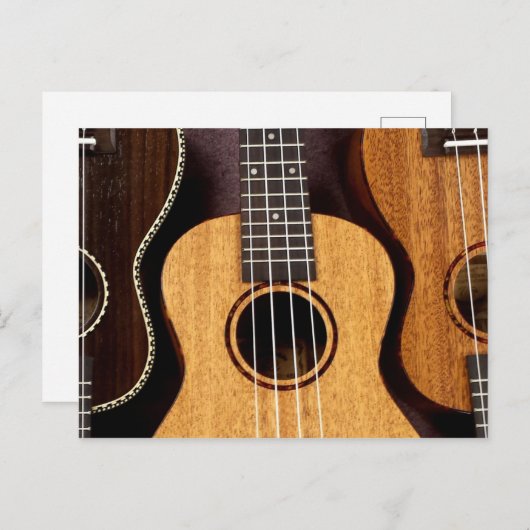 Trois cartes postales Ukulele (Devant / Derrière)