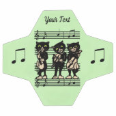 Trois Chat Noir Chat Musical Chat sur Partition Mu (Plat)