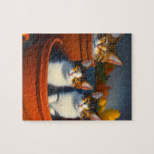 Trois Chatons En Pots De Fleurs, Puzzle De Jigsaw (Horizontal)