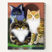 Trois chats avec un journal d'attitude (Dos)