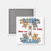 Trois chats chanteurs Lave-vaisselle Magnet (Recto/Verso)