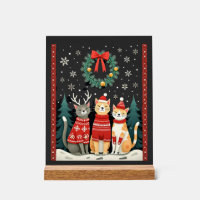 Trois chats drôle de Noël Chat Sweat de Noël Xmas