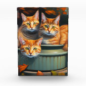 Trois Chats Gingembre Dans Un Pot, Bloc Photo (Devant)