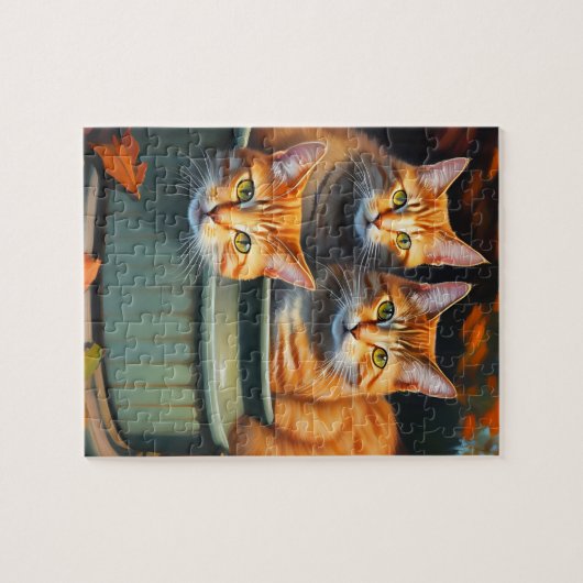 Trois Chats Gingembre Dans Un Pot, Puzzle Jigsaw (Horizontal)